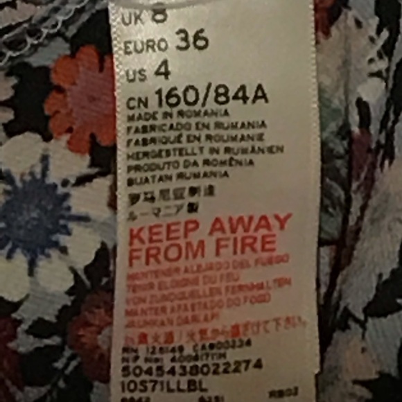 Topshop Floral Frill Wrap Dress Size 4 NWT RTL $90 - Picture 5 of 7